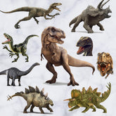Kiddale dinosaur wall stickers sheet with 11 creatures, vibrant 3D watercolor effect for kids' rooms.