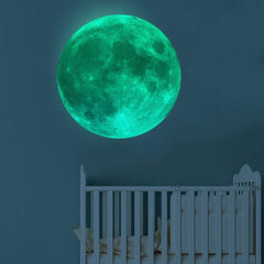 Kiddale glow moon 30cm wall sticker glows softly, creating calming bedroom ambience.