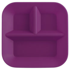 Kiddiebites plum 2-pack plates top-down view highlights compact set for toddlers