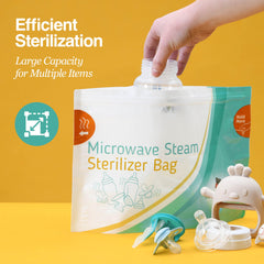 Kiddieware sterilizer bag breast-pump-parts keeps pump components clean while traveling.