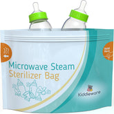 Kiddieware sterilizer bag microwave-setup for quick bottle and pacifier sanitizing.