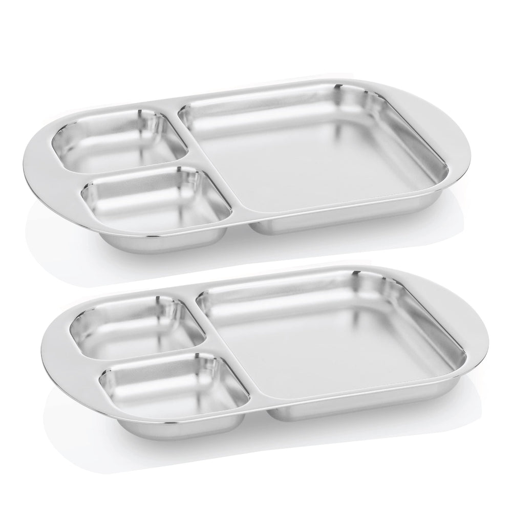 Kiddobloom education-series divided plates—two compartments support portion control during meals.