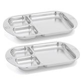 Kiddobloom frog-design divided plates shown front view for easy, mess-friendly meals.