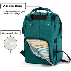 KiddyCare diaper backpack wipes pocket enables quick spill management