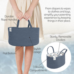 KiddyCare diaper caddy canvas material offers lightweight durability for daily use.