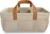 KiddyCare diaper caddy organizer cart in nursery showing wide pockets for diapering essentials.