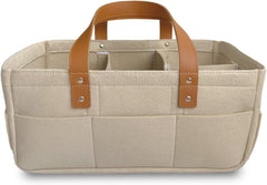 KiddyCare diaper caddy organizer cart in nursery showing wide pockets for diapering essentials.