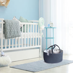 KiddyCare diaper caddy ideal for home and car trips, portable diaper storage.