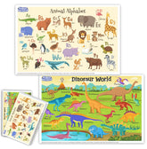 KIDDYKORNERZ dinosaur-theme placemats provide a clean, engaging dining surface for kids