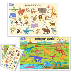KIDDYKORNERZ dinosaur-theme placemats provide a clean, engaging dining surface for kids