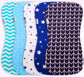 KiddyStar burp cloths 5-pack pack shot shows extra-large coverage for mess protection