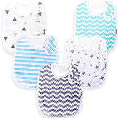 KiddyStar organic cotton baby bib front view keeps delicate skin dry