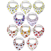 KiddyStar organic cotton bib close-up fabric shows soft, skin-safe material.