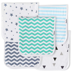 KiddyStar burp cloths—21x10 inch coverage catching drool and spit-up