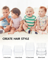 KIDIRA baby hair clippers side view, ergonomic grip for smooth parent use.
