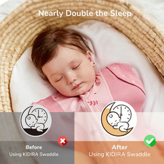 KIDIRA Transition Swaddle Sleep Sack with 2-way zipper for quick diaper changes.