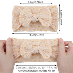 KIDOCHEESE baby headband elastic band fit demonstrates easy stretch for all ages