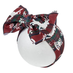 KIDOCHEESE Christmas baby bows fabric detail; premium fabric for comfortable wear.