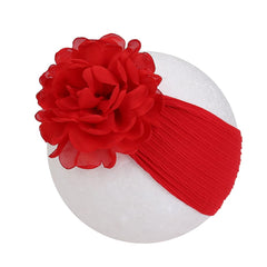 KIDOCHEESE flower headband baby gray shows versatile styling.