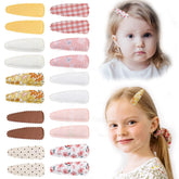KIDOCHEESE flower-pattern clips wrapped in cloth for stylish baby hairstyles