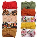 KIDOCHEESE oversized bow headband, multicolor pack, gentle elastic fit for newborns.