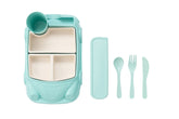 Kids garden car plate with removable compartments supports easy self-feeding