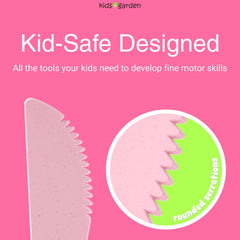 Kids Garden kid-safe knife bamboo, helps safe cut-and-dice practice.