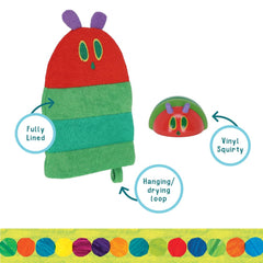Kids Preferred wash mitt with loop for easy hanging and quick drying after bath time.