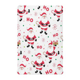Kigai Christmas Santa crib sheet fabric closeup shows soft, skin-friendly texture