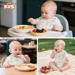 KIIS bib uses waterproof fabric to protect outfits during snacks
