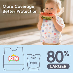 KIIS smock bib neckless design prevents neck irritation at dining