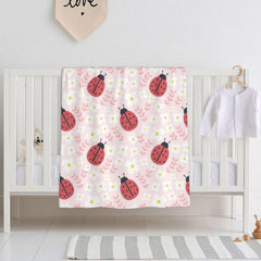 KILOWR cute ladybug baby blanket plush texture for cozy snuggles.