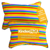Kinder Fluff child pillow 2pk angled view for compact nap comfort for toddlers
