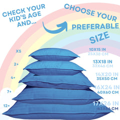 Kinder Fluff down-alternative fill closeup, highlighting hypoallergenic, lump-free comfort.