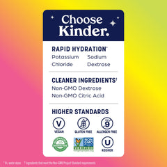 Close-up of KinderLyte Watermelon Citrus label showing no artificial colors or flavors.