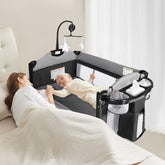 Kinder King 4in1 playard bedside-crib setup for nighttime soothing
