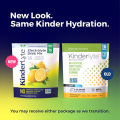 KinderLyte lemonade packets close-up label shows no artificial dyes