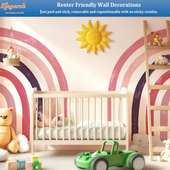 Kingarch easy-install wall mural steps highlighting alignment and bubble-free finish