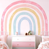Kingarch rainbow wall decal four-panel setup brightens kid spaces with easy installation