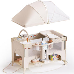 Kingobabys 4-in-1 bassinet setup demonstrates easy conversion for newborns and toddlers.
