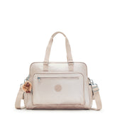 Kipling Alanna diaper bag Quartz Metallic front view for on-the-go use