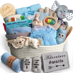 Kipwake 27-piece baby gift basket boys, a ready-to-go set for stress-free gifting.