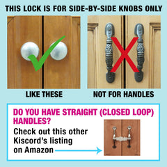 Kiscords black cabinet lock on knob blends with decor and provides secure access control