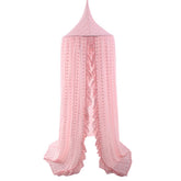 Kishome kids bed canopy pink drape enhances a dreamy sleeping nook