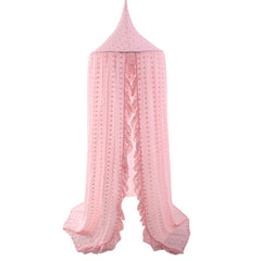 Kishome kids bed canopy pink drape enhances a dreamy sleeping nook