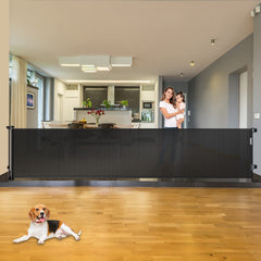 KISKIZ 110-inch gate extended for wide openings showing easy installation and fit