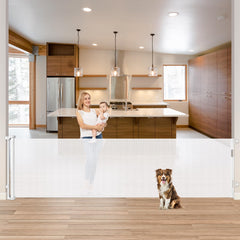 KISKIZ 85-inch wide gate extended to fit large openings for families