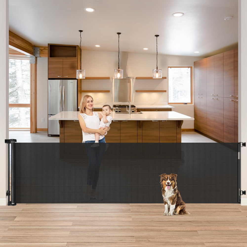 KISKIZ 85-inch wide gate opening for safe, wide entry for baby or pet