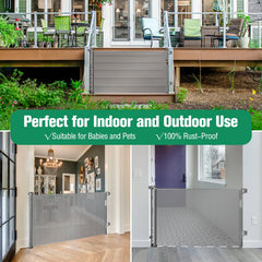 KISKIZ retractable gate opened with one hand for easy access