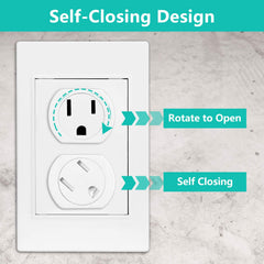 KISKIZ outlet covers self-closing action protects sockets after unplugging